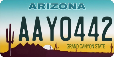 AZ license plate AAY0442