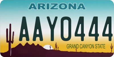 AZ license plate AAY0444