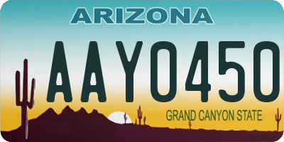 AZ license plate AAY0450