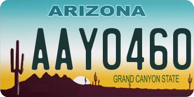 AZ license plate AAY0460