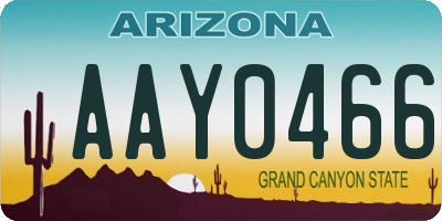AZ license plate AAY0466