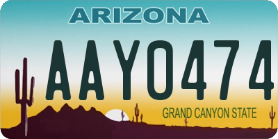 AZ license plate AAY0474