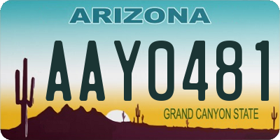 AZ license plate AAY0481