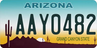 AZ license plate AAY0482