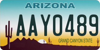 AZ license plate AAY0489