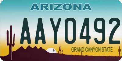 AZ license plate AAY0492