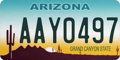 AZ license plate AAY0497