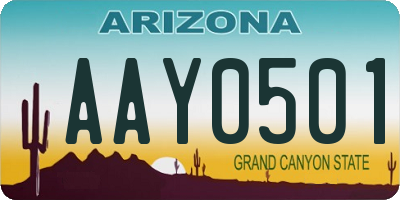 AZ license plate AAY0501