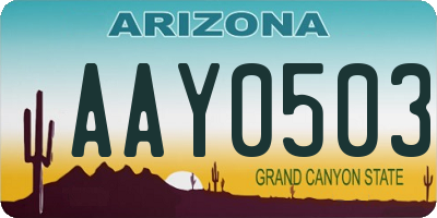 AZ license plate AAY0503