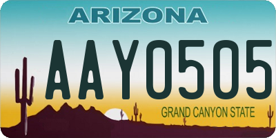 AZ license plate AAY0505