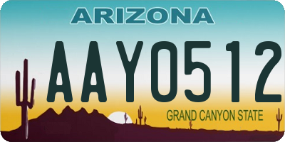AZ license plate AAY0512