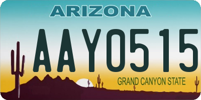 AZ license plate AAY0515