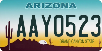 AZ license plate AAY0523