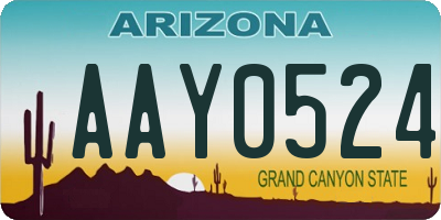 AZ license plate AAY0524