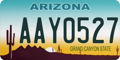 AZ license plate AAY0527