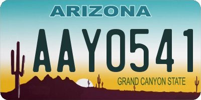 AZ license plate AAY0541
