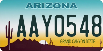 AZ license plate AAY0548