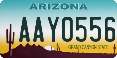 AZ license plate AAY0556
