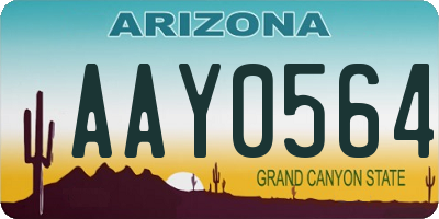 AZ license plate AAY0564