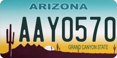 AZ license plate AAY0570