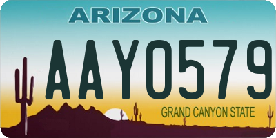 AZ license plate AAY0579
