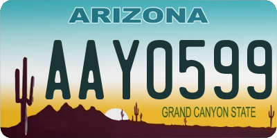 AZ license plate AAY0599