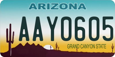AZ license plate AAY0605