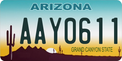 AZ license plate AAY0611