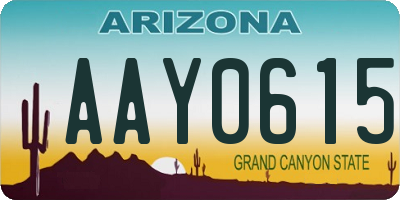 AZ license plate AAY0615