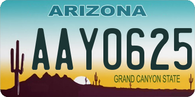 AZ license plate AAY0625
