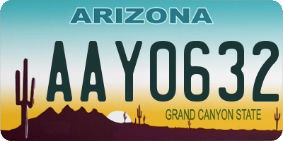 AZ license plate AAY0632