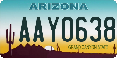 AZ license plate AAY0638