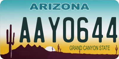 AZ license plate AAY0644