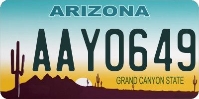 AZ license plate AAY0649