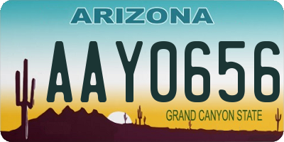 AZ license plate AAY0656