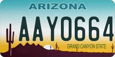 AZ license plate AAY0664