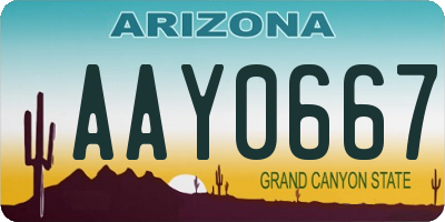 AZ license plate AAY0667