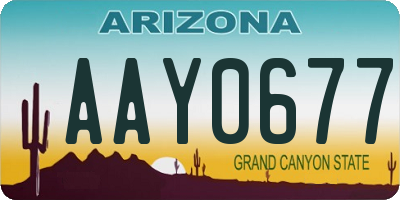AZ license plate AAY0677