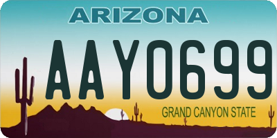 AZ license plate AAY0699