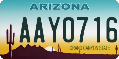 AZ license plate AAY0716