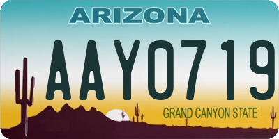 AZ license plate AAY0719