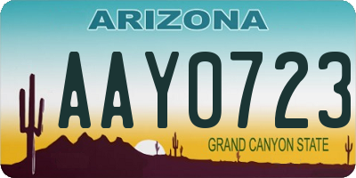 AZ license plate AAY0723