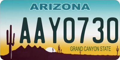 AZ license plate AAY0730