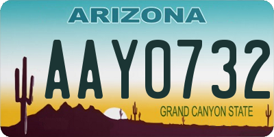 AZ license plate AAY0732