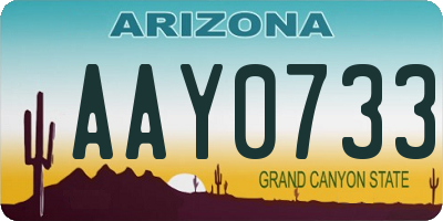 AZ license plate AAY0733