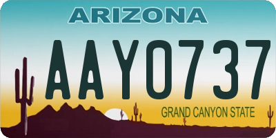 AZ license plate AAY0737