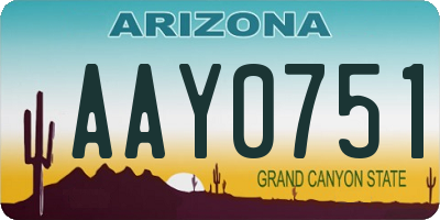 AZ license plate AAY0751