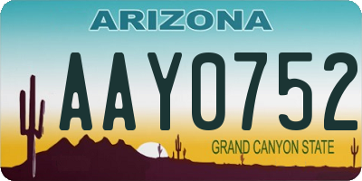 AZ license plate AAY0752