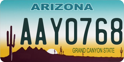 AZ license plate AAY0768