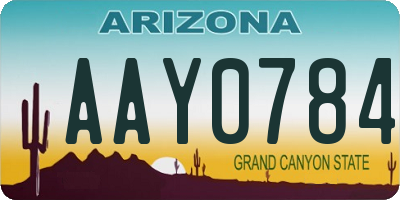 AZ license plate AAY0784